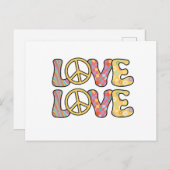 Carte Postale Amour hippie rétro (Devant / Derrière)