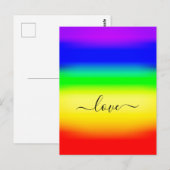 Carte Postale Amour LGBT Rainbow Pride Ombre Script Swash (Devant / Derrière)