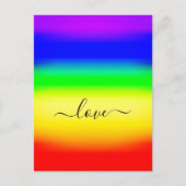Carte Postale Amour LGBT Rainbow Pride Ombre Script Swash (Devant)