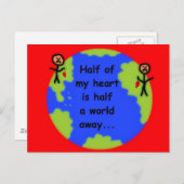 Carte Postale Amour longue distance (Devant / Derrière)