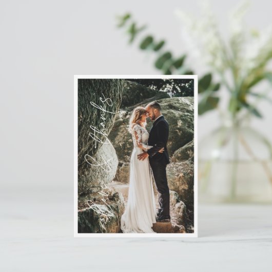 Carte Postale Amour Merci Elegant Mariage Merci photo (Debout devant)