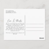 Carte Postale Amour Merci Elegant Mariage Merci photo (Dos)