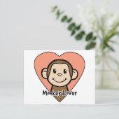 Carte Postale Amour mignon de singe de sourire de clipart (Debout devant)