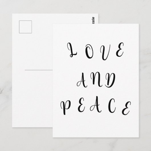 Carte Postale Amour Mignon Et Paix (Devant / Derrière)