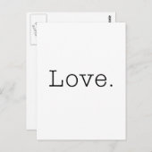 Carte Postale Amour. Modèle de citation d'amour noir et blanc (Devant / Derrière)