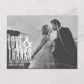 Carte Postale Amour moderne et Merci Merci Mariage (Devant)