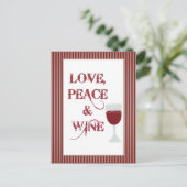 Carte Postale Amour Paix Vin (Debout devant)