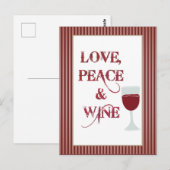 Carte Postale Amour Paix Vin (Devant / Derrière)