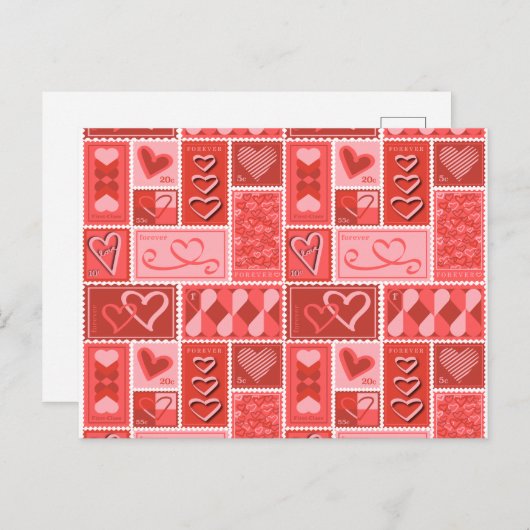 Carte Postale Amour Postage Timbre (Devant / Derrière)