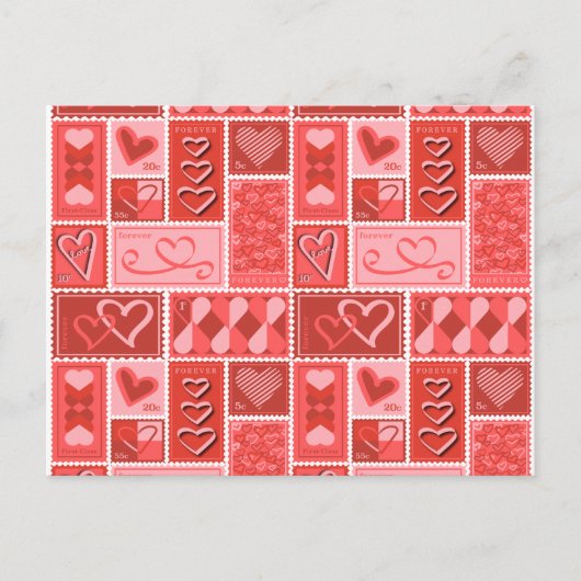 Carte Postale Amour Postage Timbre (Devant)