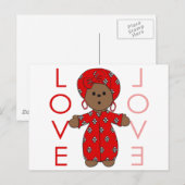 Carte Postale Amour - Poupée Africaine (Devant / Derrière)