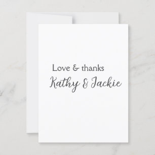 Carte Postale Amour & remerciements couple nom mariage simple mi