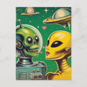 Carte Postale Amour Robot vintage (Devant)