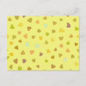 Carte Postale Amour, Romance, Coeurs - Jaune Vert Brown Bleu (Devant)