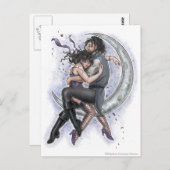 Carte Postale Amour Romantique de la lune (Devant / Derrière)
