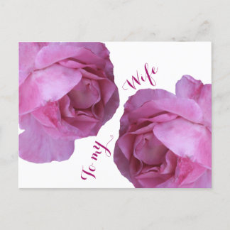 Carte Postale Amour romantique femme joli rose roses fleurs