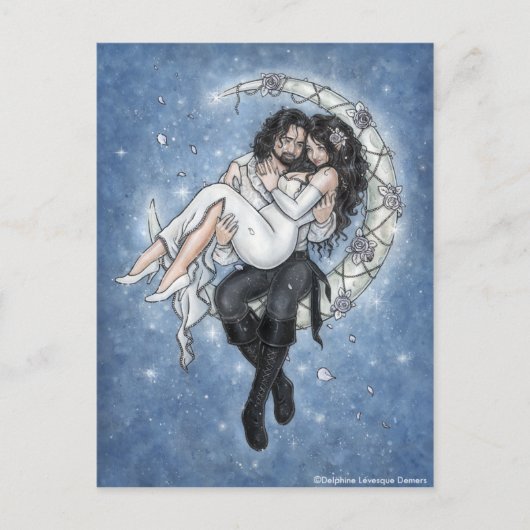 Carte postale Amour romantique Moon Riders (Devant)