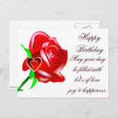 Carte Postale Amour-Rose & Coeur_ (Devant / Derrière)