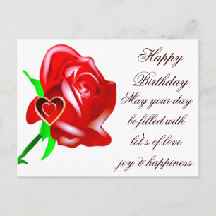 Carte Postale Amour-Rose & Coeur_