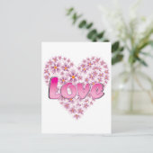 Carte Postale Amour rose et marguerites (Debout devant)