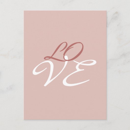 Carte Postale Amour Rose Gold Couleur Calligraphie Script (Devant)
