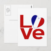 Carte Postale Amour Rouge Français (Devant / Derrière)