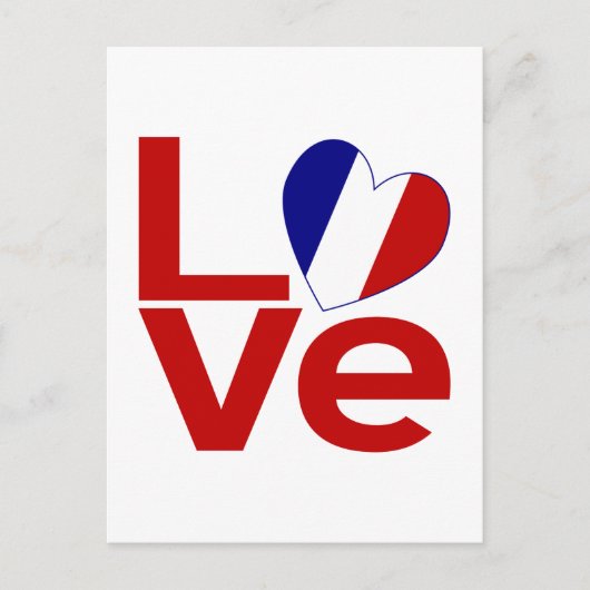 Carte Postale Amour Rouge Français (Devant)