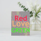 CARTE POSTALE AMOUR ROUGE OR DORÉ VERT (Debout devant)