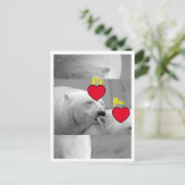 Carte Postale Amour Rouge Ours Polaire (Debout devant)