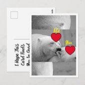 Carte Postale Amour Rouge Ours Polaire (Devant / Derrière)