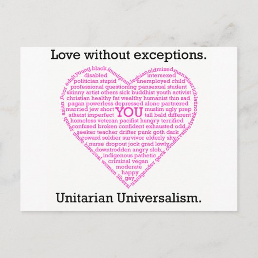 Carte Postale Amour Sans Exception (Devant)