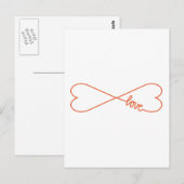 Carte Postale Amour sans fin, signe infini en forme de coeur (Devant / Derrière)