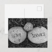 Carte Postale "Amour" "Service" Spirituelle Pierres Religieuses (Devant / Derrière)