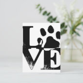 Carte Postale Amour Simple de Patte d'Animal (Debout devant)