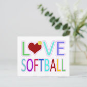CARTE POSTALE AMOUR SOFTBALL (Debout devant)