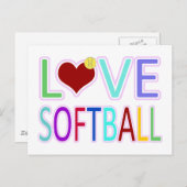 CARTE POSTALE AMOUR SOFTBALL (Devant / Derrière)