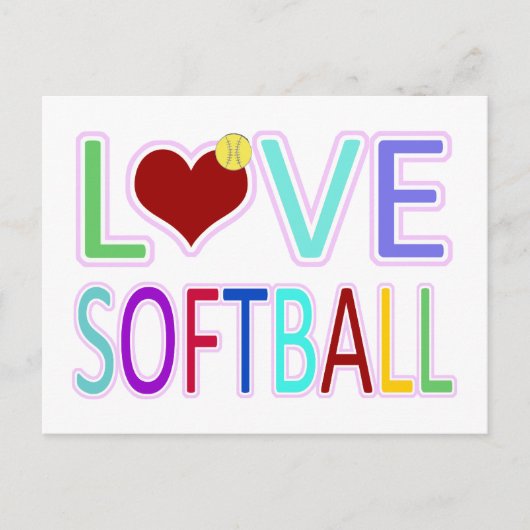 CARTE POSTALE AMOUR SOFTBALL (Devant)
