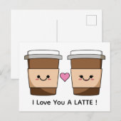 Carte Postale Amour Toi Latte Café (Devant / Derrière)