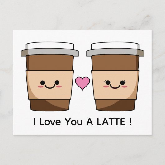 Carte Postale Amour Toi Latte Café (Devant)