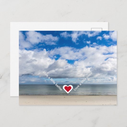 Carte Postale Amour un peu mieux / plus Heart Recovery Slogan (Devant / Derrière)