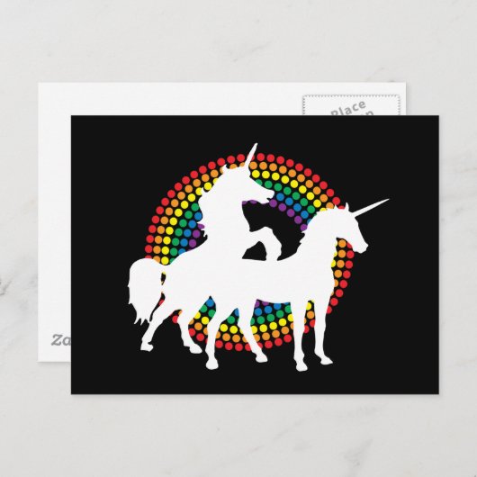 CARTE POSTALE AMOUR UNICORN (Devant / Derrière)