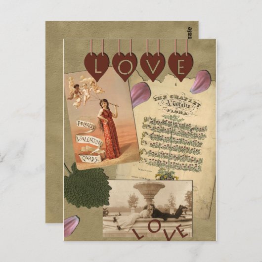 Carte postale Amour vintage (Devant / Derrière)
