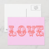 Carte Postale Amour vintage (Devant / Derrière)