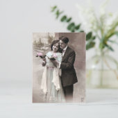 Carte Postale Amour vintage en couple (Debout devant)