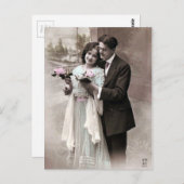 Carte Postale Amour vintage en couple (Devant / Derrière)