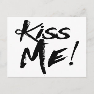 Carte Postale Amour vintage Me Embrasse Noir Et Blanc