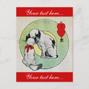 Carte Postale Amour vintage pour chats