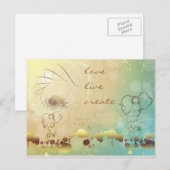 Carte Postale Amour, Vivre, Créer (Devant / Derrière)