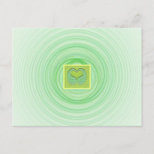 Carte Postale Amour Vous Concept Coeur Vert encadré En Spirales (Devant)