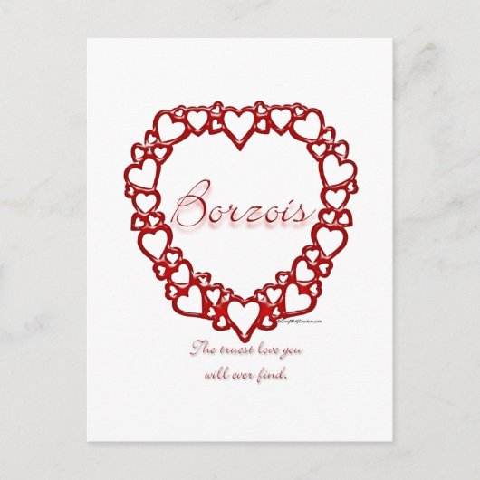 Carte Postale Amour Vrai Borzoi (Devant)